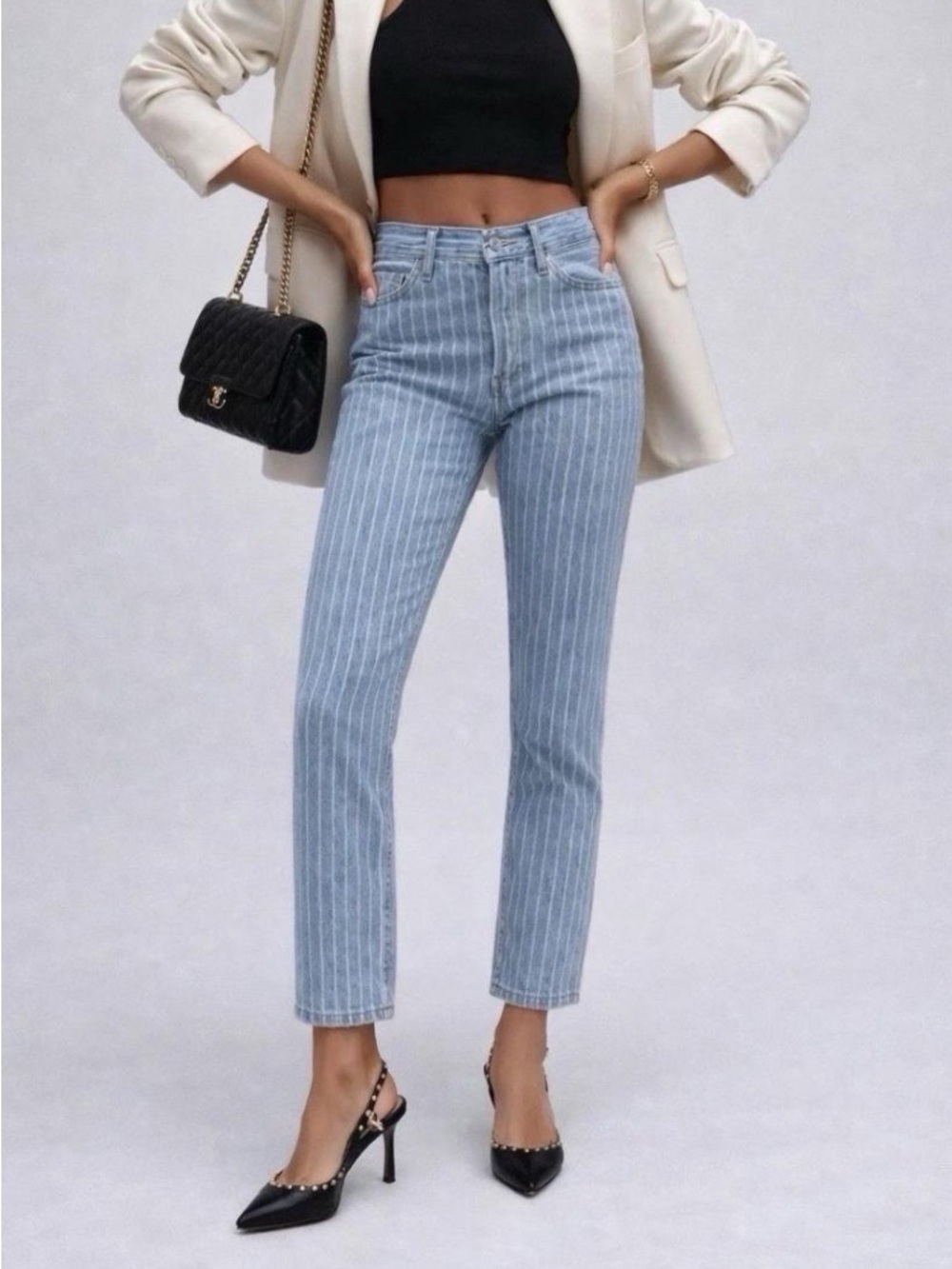 Everlane 90s Cheeky Straight Jeans in Railroad Stripe
